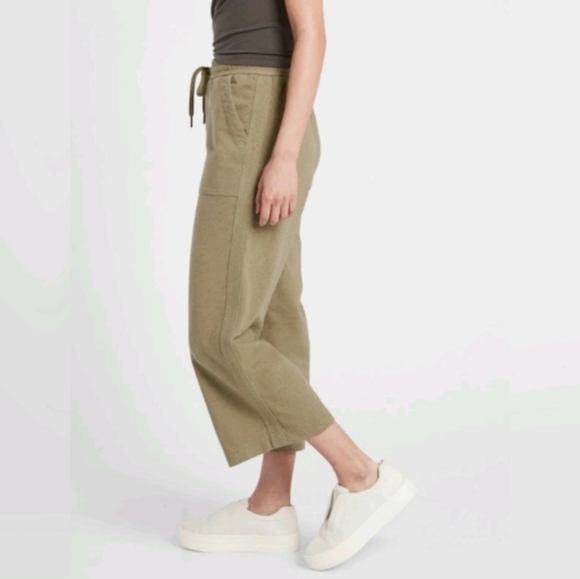 athleta farallon heathered wide crop in green sz 2 petite - Picture 1 of 7